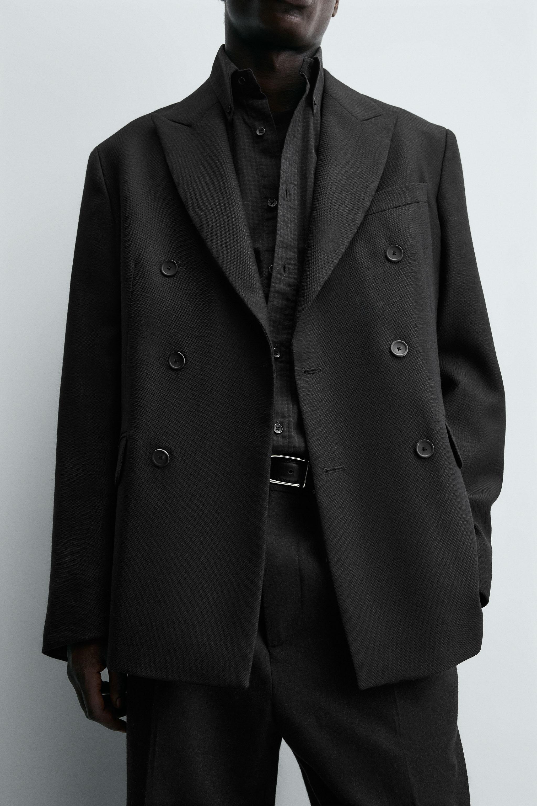 LIMITED EDITION WOOL BLEND DOUBLE BREASTED SUIT BLAZER